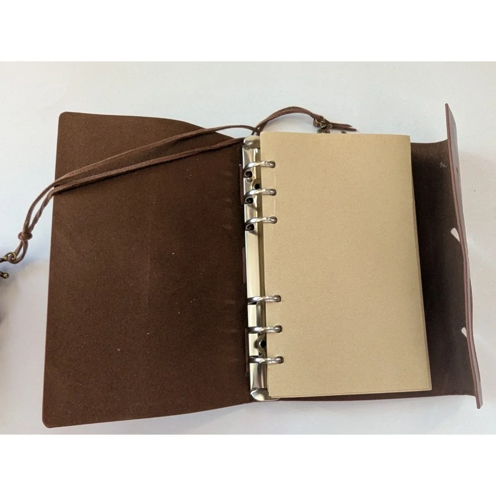 Vintage Nautical Spiral Notebook Refillable Leather Writing Journal Notebook